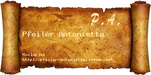Pfeiler Antonietta névjegykártya